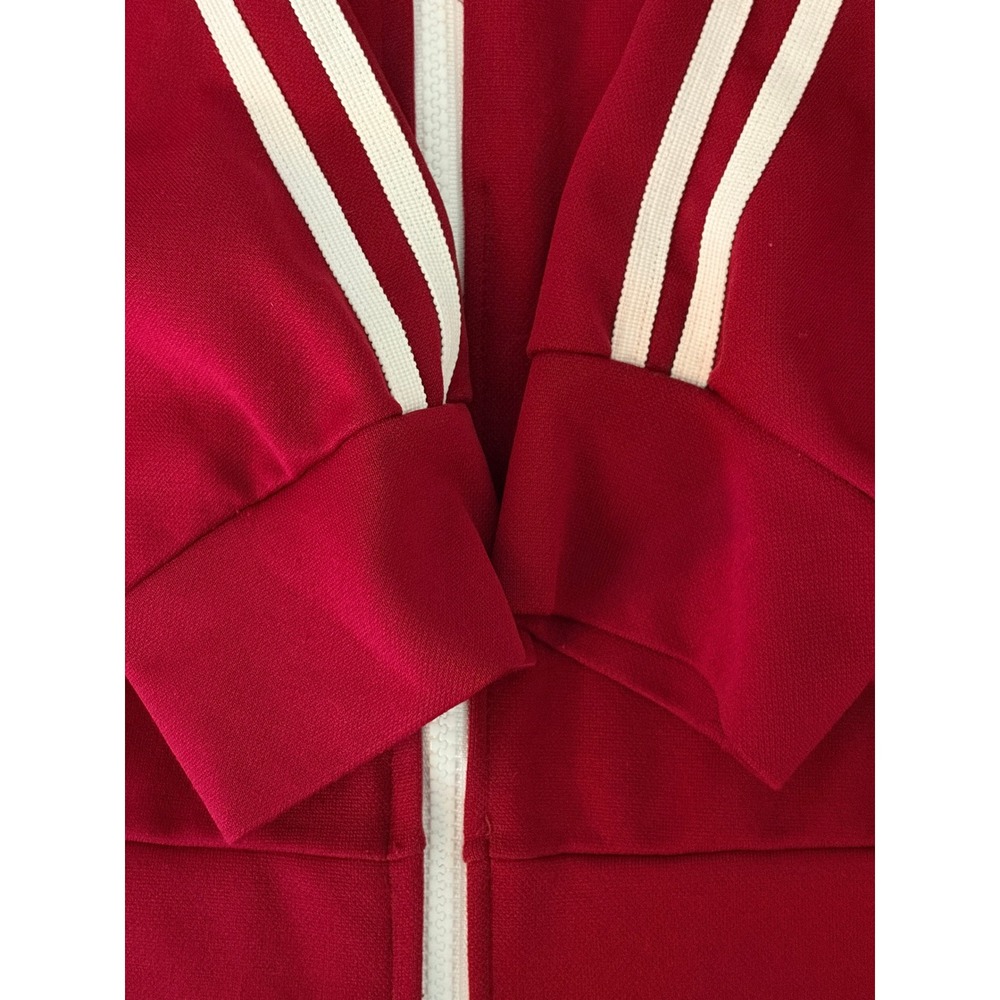Broderick Track Jacket Adult 7 Large Red Greely Striped Sleeve Vintage 90s USA - Picture 8 of 8
